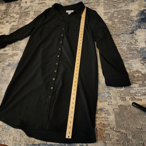 Motherhood maternity black roll tab button front shirt dress.  Size large. - Picture 13 of 16